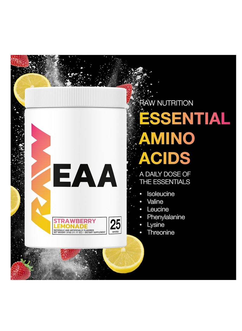 Raw Nutrition RAW EAA Powder - Ultimate Hydration, Endurance & Muscle Recovery Formula, by Chris Bumstead, Strawberry Lemonade, 25 Servings  - Image 2