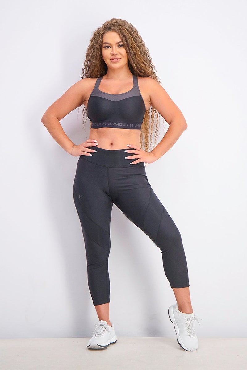 UNDER ARMOUR Women High Padded Crossback Sports Bra, Black - Image 4