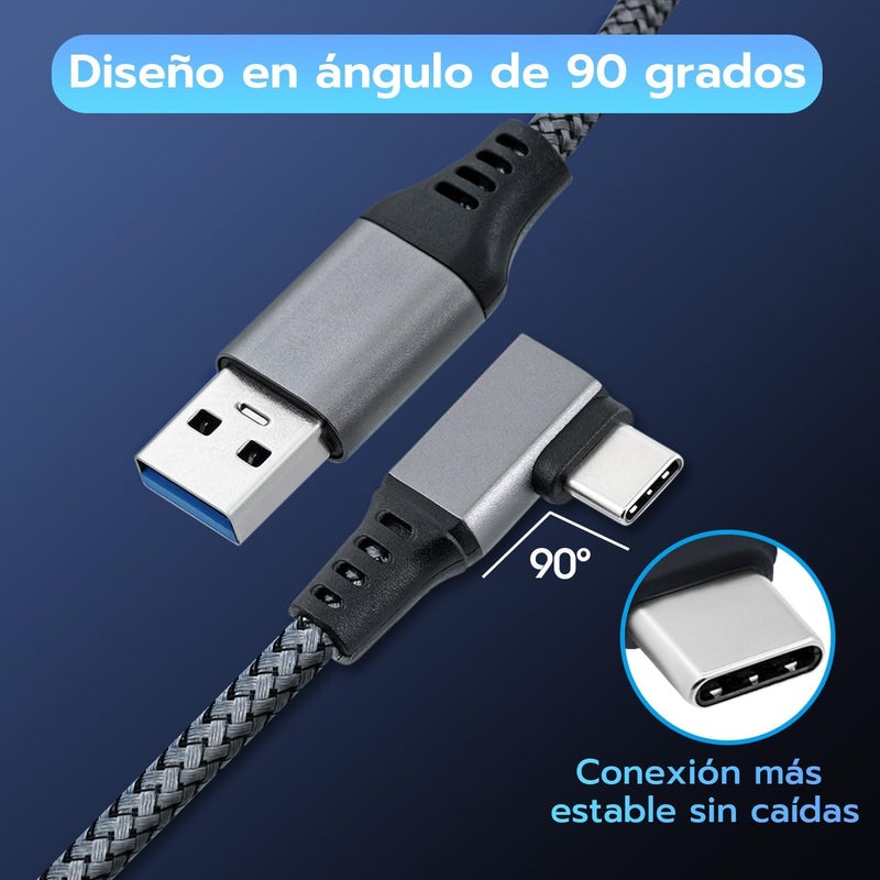 مكبازل كابل ماكبازيل للربط بطول 20 قدم/6 متر متوافق مع أوكلس كويست 2، Type-C إلى USB 3.0 للشحن السريع ونقل البيانات لأجهزة PS5 وإكس بوكس سيريس X/S ونينتندو سويتش - أسود - Image 5