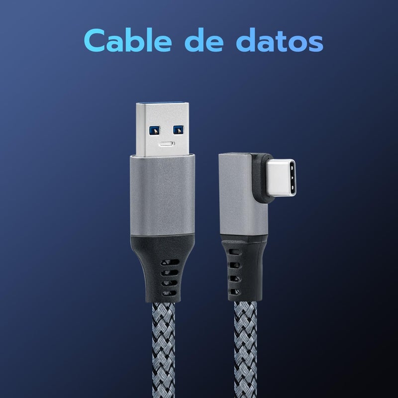 مكبازل كابل ماكبازيل للربط بطول 20 قدم/6 متر متوافق مع أوكلس كويست 2، Type-C إلى USB 3.0 للشحن السريع ونقل البيانات لأجهزة PS5 وإكس بوكس سيريس X/S ونينتندو سويتش - أسود - Image 2