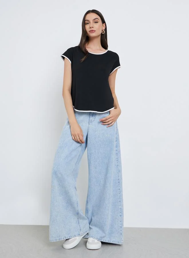 Take Two Take Two Black and White Trimmed T-Shirt