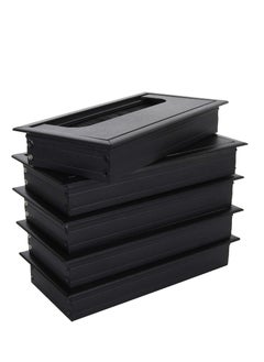 5 Pack 160mm Length Black Metal Rectangle Cable Grommets Square Cable Grommet Organizer Cable Bushing Desk Table Grommets Aluminum Wire Hole Cover for Computer Desk Table
