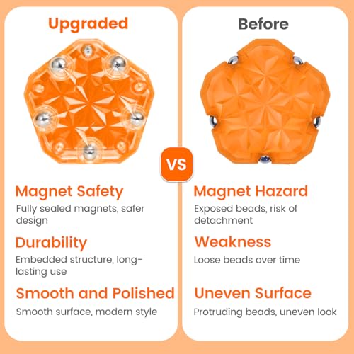 DYRDM Magnetic Fidget Sphere 12 PCS 200 Combinations with Magnet Blocks Magnetic Fidget Toys Sensory Balls Desk Toys for Adults Teens 14 Stress Relief Gift Stocking Stuffers Coral - Image 5