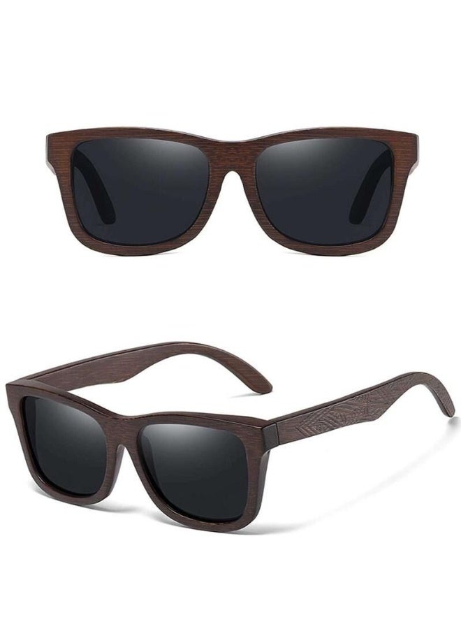 Wood Bamboo Polarized Sunglasses for Men Women, UV400 Protection with Patterned Temples & Spring Hinge - Image 5