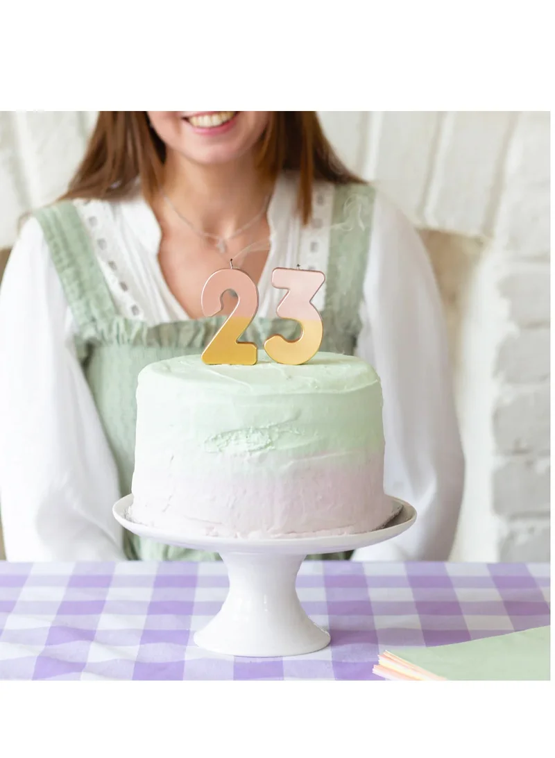 توكينج تيبلز Talking Tables 2 Number Birthday Candles, Rose Gold Number Candle, Candle for Birthday Cake Topper, Anniversary Cake Number Candle. Candle stick for special occasions such as birthday and Anniversary (2 Number Candle, Rose Gold Dipped )