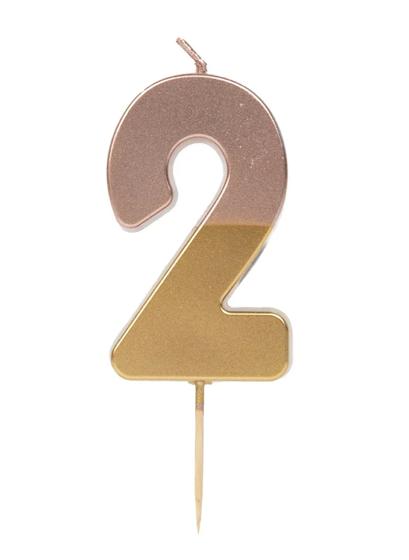 Talking Tables Talking Tables 2 Number Birthday Candles, Rose Gold Number Candle, Candle for Birthday Cake Topper, Anniversary Cake Number Candle. Candle stick for special occasions such as birthday and Anniversary (2 Number Candle, Rose Gold Dipped )