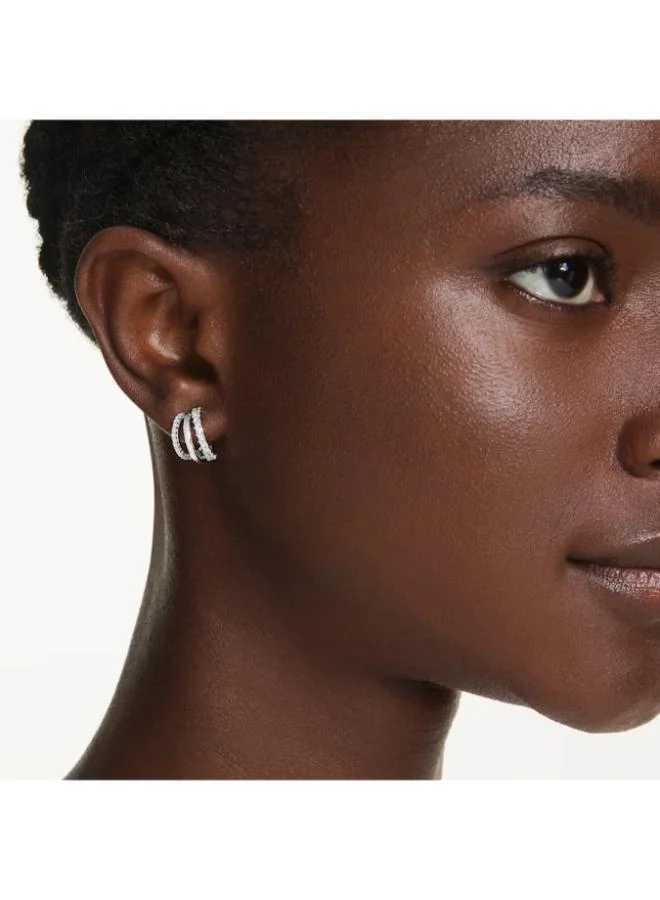 SWAROVSKI Hyperbola White Crystal Rhodium Plated Pierced Earrings