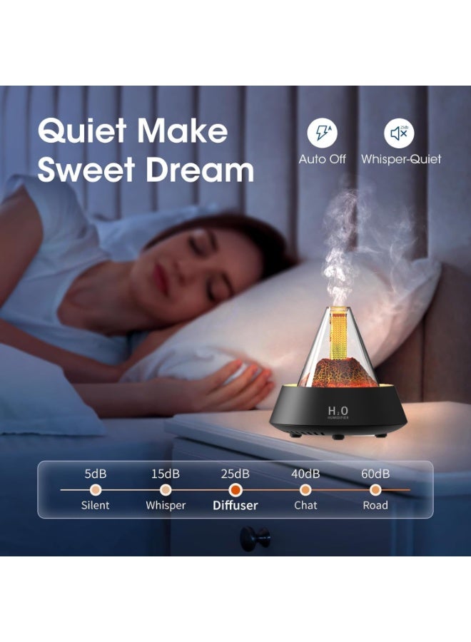 Bukela Flame Diffuser Humidifier, 350ml Automatic Colorful Flame Air Diffuser, with Auto Off, Ultra Quiet Essential Oils Aromatherapy Diffusers for Home Bedroom Office - Image 4