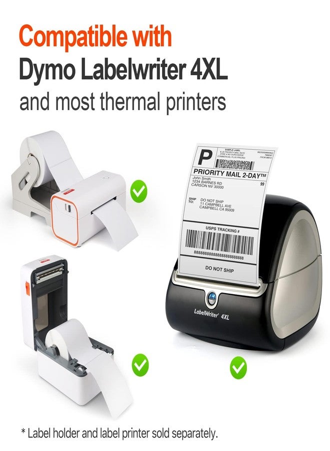 Fangtek [4 Rolls, 880 Labels] 4" x 6" Postage Shipping Labels Compatible for Dymo 4XL LabelWriter 4x6 Internet Postage Labels, Water Resistant, Strong Adhesive, Perforated - Image 4