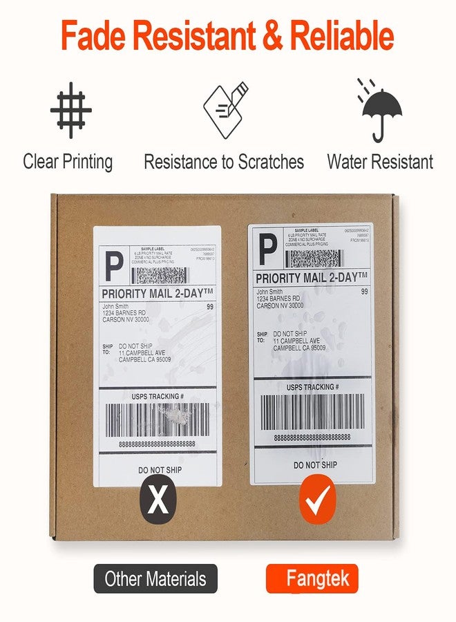 Fangtek [4 Rolls, 880 Labels] 4" x 6" Postage Shipping Labels Compatible for Dymo 4XL LabelWriter 4x6 Internet Postage Labels, Water Resistant, Strong Adhesive, Perforated - Image 5
