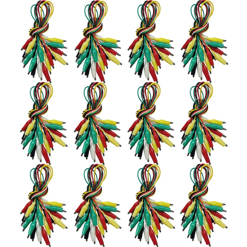 Swaytail 120PCS Premium Alligator Clips Electrical, 5 Colors Test Probes & Leads, Crocodile Jumper Wires with Dual Ended Insulators Cable for Electric Circuit Connection, Multimeter, Electronic Experiments - Image 1