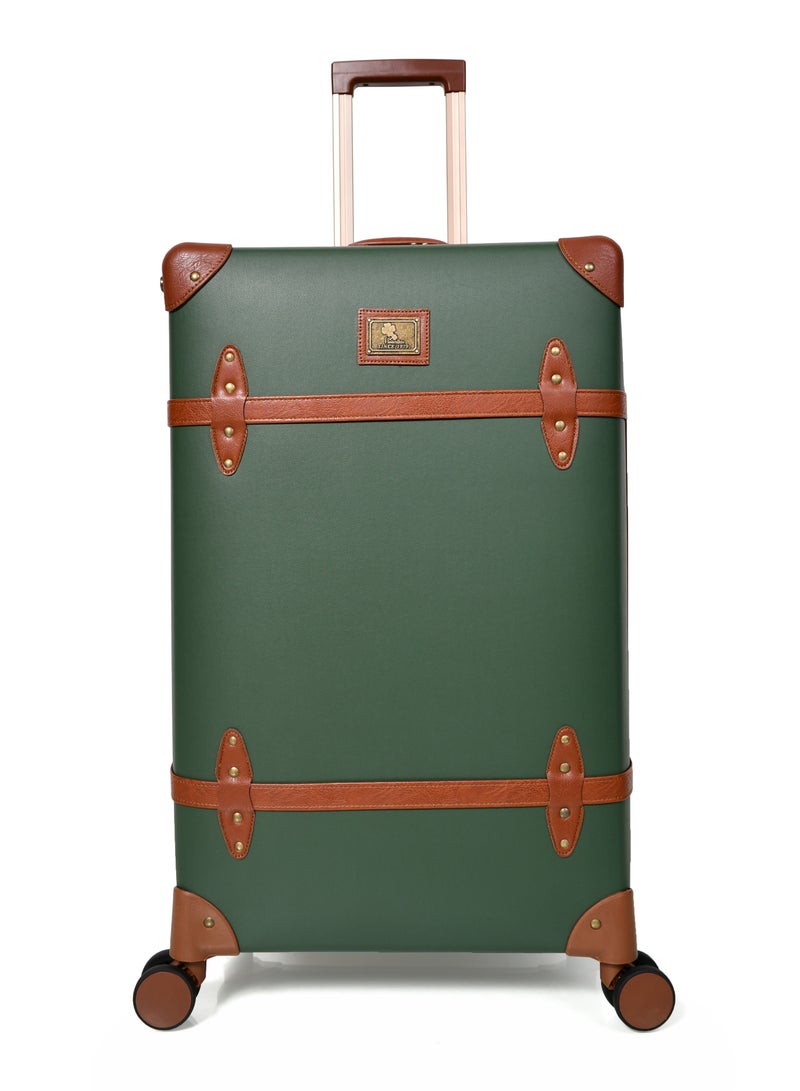 Morano Classic Leather Luggage 4 Pcs Set Dark Green 28''-24''-20'''-13''Inches - Image 5