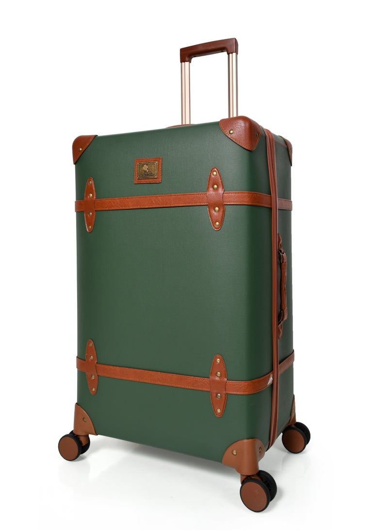 Morano Classic Leather Luggage 4 Pcs Set Dark Green 28''-24''-20'''-13''Inches - Image 4