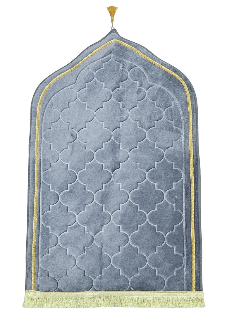 فابينني سجادة صلاة محشوة بالفوم ناعمة ومضادة للانزلاق ومحمولة وخفيفة الوزن للرجال والنساء هدية العيد رمضان 70 × 110 سم رمادي - Image 1