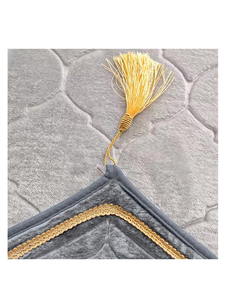 فابينني سجادة صلاة محشوة بالفوم ناعمة ومضادة للانزلاق ومحمولة وخفيفة الوزن للرجال والنساء هدية العيد رمضان 70 × 110 سم رمادي - Image 4