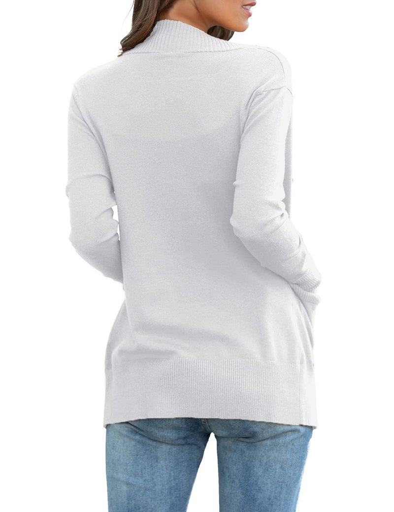 REDHOTYPE Women's Cardigans with Pockets Lightweight Open Front Cardigan for Women, White, M - Image 3