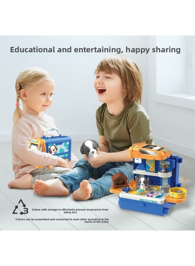 Bova Three-in-one Bus Car Play House Children's Toys Simulation Kitchen Pet Supermarket Tools Toys-Color:7180C Bova Bus. Tools - Image 4