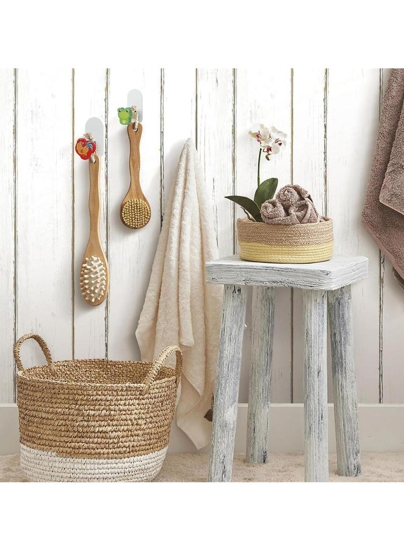 عام خطافات معاطف وقبعات للأطفال، 5 قطع خطافات كرتونية ذاتية اللصق، خطافات خشبية لطيفة على شكل حيوان مبتكر لغرفة نوم الأطفال في غرفة الأطفال - Image 4