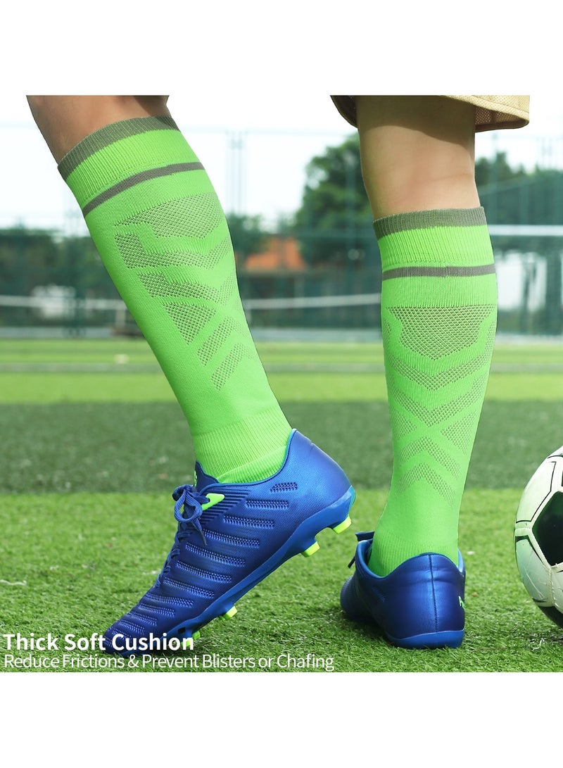 SKY WING Men And Women Knee High Football Socks Team Sport Cushion Athletic Soccer Socks for Unisex Adult-Green-2 Pair - Image 5