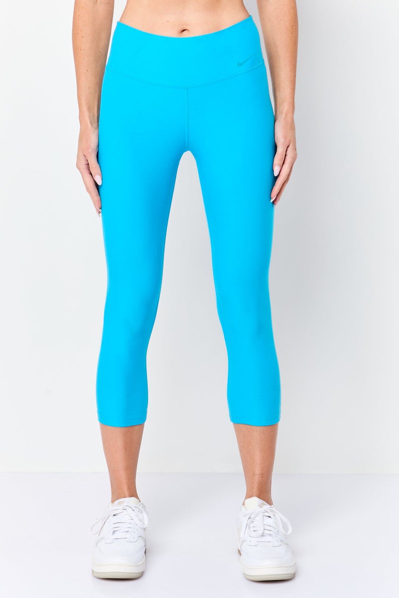Nike Women Tight Fit Brand Logo Training 3/4 Leggings, Turquoise - Image 1