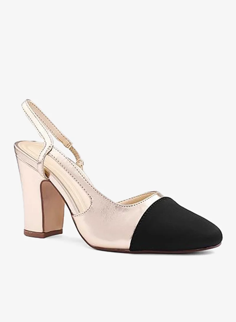 Cuple Women Block Heel Slingback Shoes