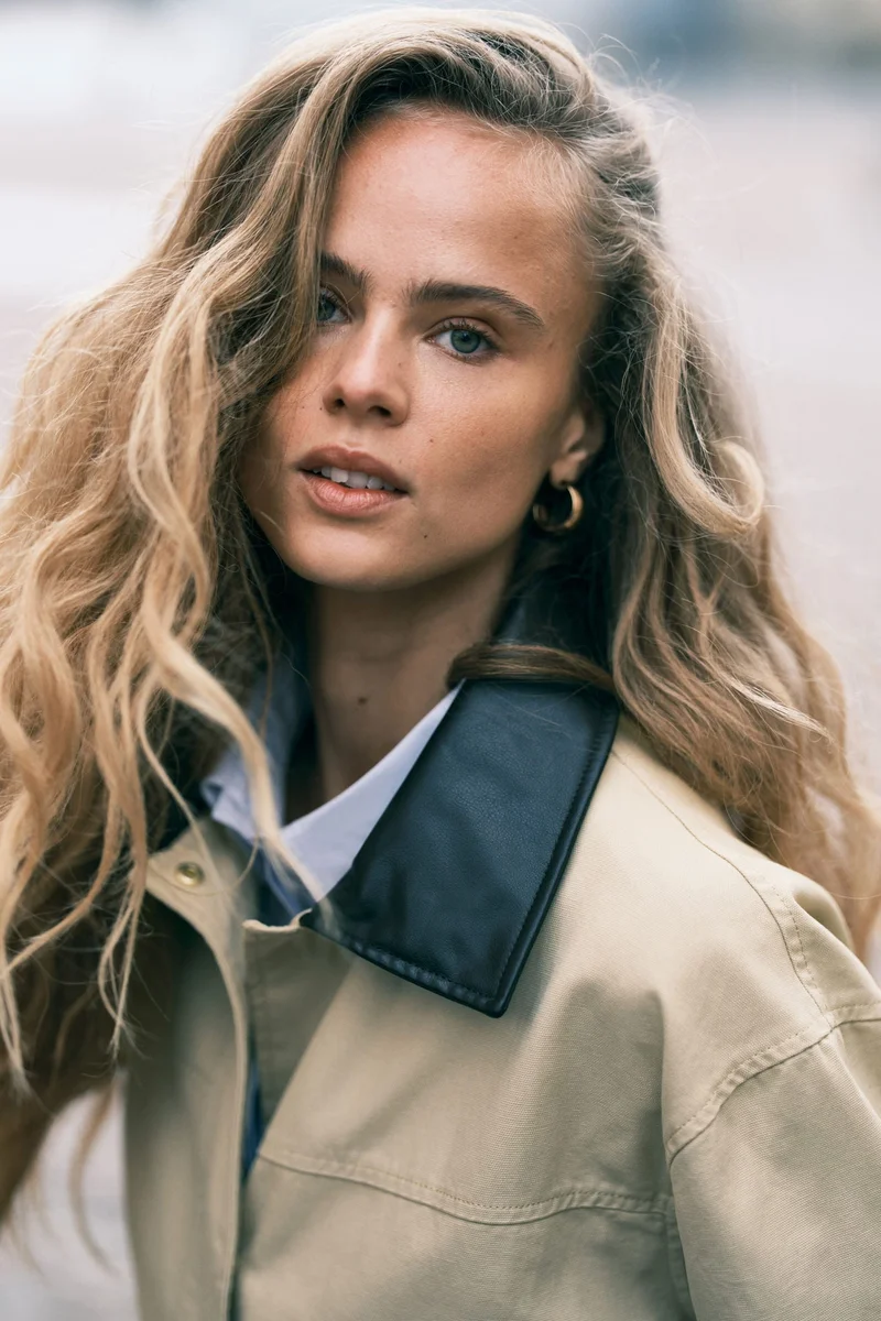 H&M Coated-collar twill jacket