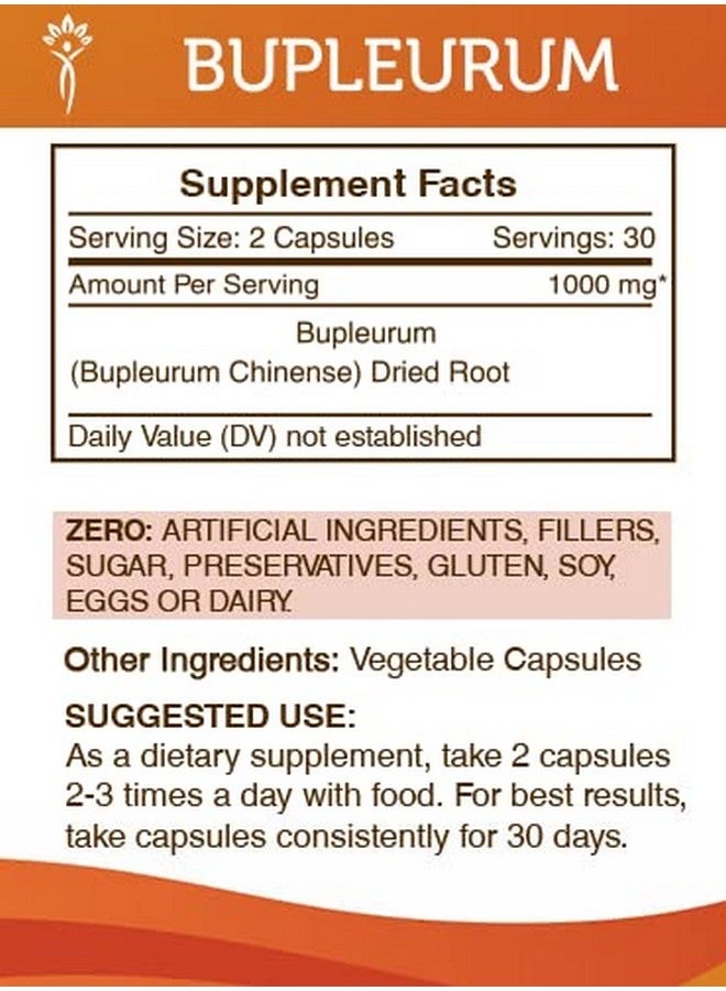 Secrets of the Tribe Bupleurum 60 Capsules, 1000 mg, Bupleurum (Bupleurum Chinense) Dried Root (60 Capsules) - Image 3