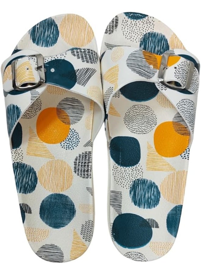 Generic - Women's Slide Sandals with Colorful Circle Print – Stylish & Comfortable - Image 1