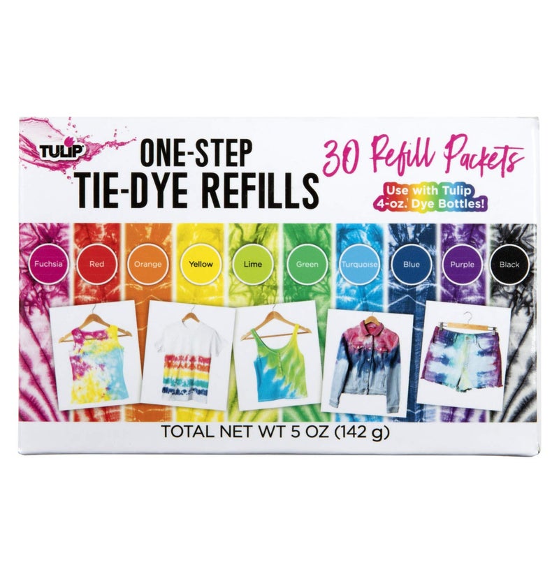Tulip One-Step Tie-Dye Kit Refills, Rainbow Tie Dye, Multicolor, 30 Pack - Image 1
