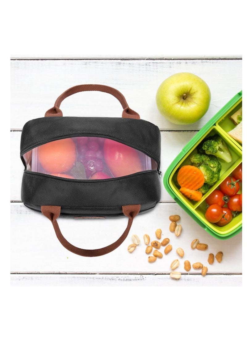 MahMir Insulated Lunch Bag for Men Women Kids with Strap Handles Wide Open Easy to Clean Insulated Lunch Bag Box for Office Work School Picnic Travel Leakproof Thermal Cooler Insulated Lunch Grey - Image 4