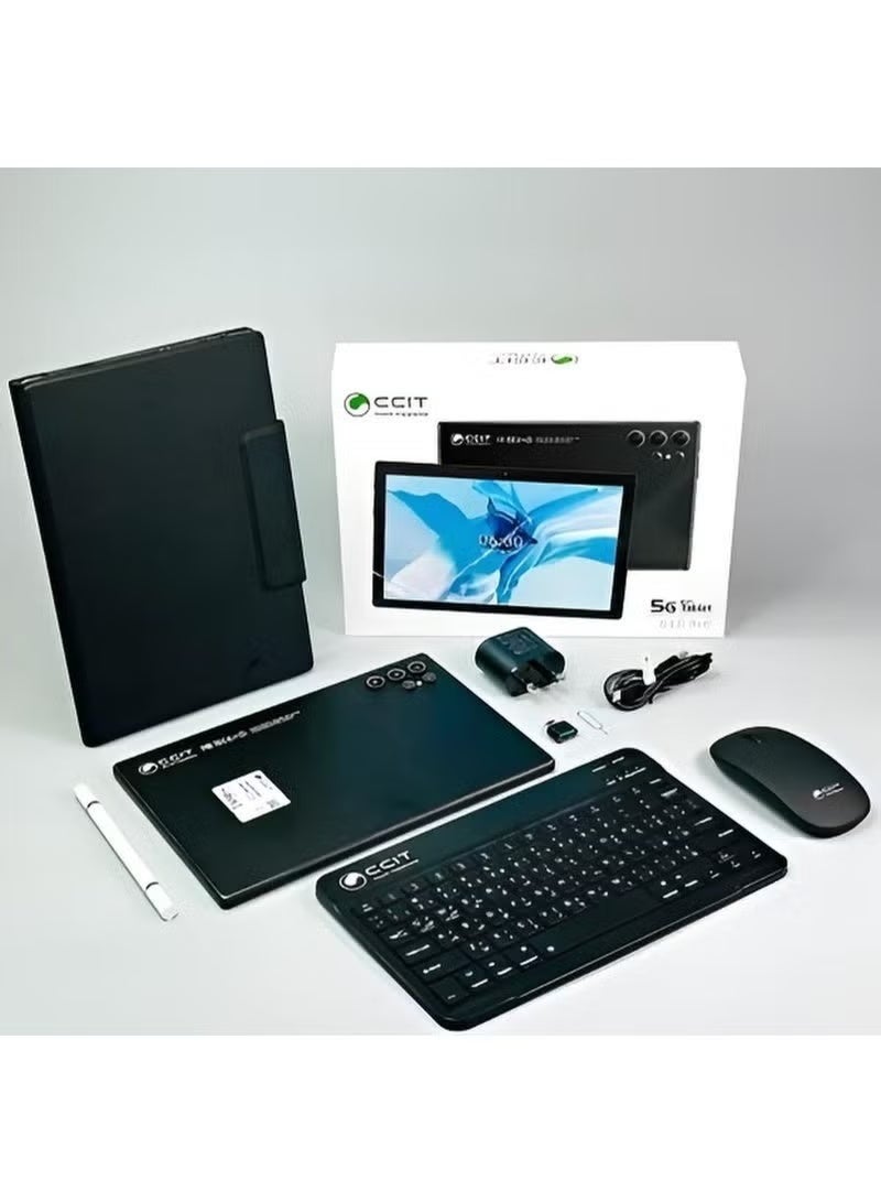 CCIT Tab S19 Pro 10.8-Inch Android 13 Tablet with 8GB RAM, 512GB Storage, Dual SIM 5G and WiFi Connectivity, 10000mAh Battery, Includes Keyboard, Mouse & Protective Case – Ideal for Work, Study, Entertainment, Gaming, and Travel, High-Performance Portable Tablet - Image 1