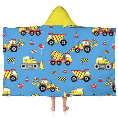 sdhinlwo Thickened Hooded Towels for Kids Suitable Girls Boys Kids Bath Towels, 30"x50" Super Absorbent, Truck Cute Cartoon Toddler Towels Multi-Purpose for Beach, Pool and Bathroom - Image 1