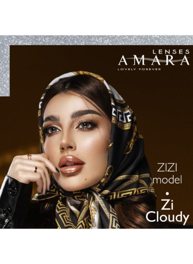 Amara Unisex Zi Cloudy Monthly Disposable Contact Lenses, Colored Contact Lenses, Cosmetic contact lenses, Gray Contact Lenses, Pack Of 2 - Image 2
