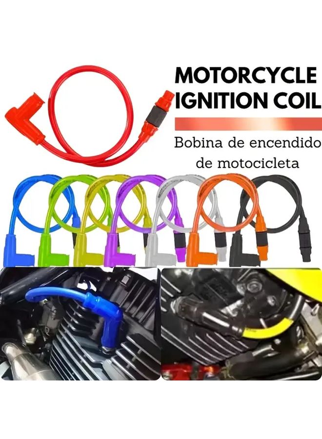 Red High Performance Iridium Spark Plug Cable For Motorcycles ATVs Dirt Bikes - Image 1