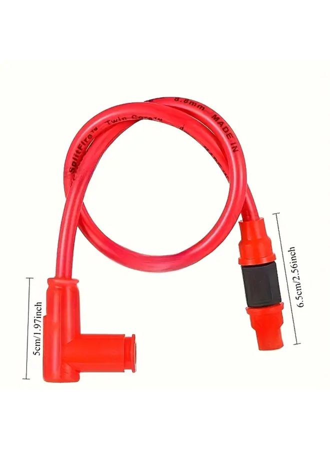 Red High Performance Iridium Spark Plug Cable For Motorcycles ATVs Dirt Bikes - Image 3