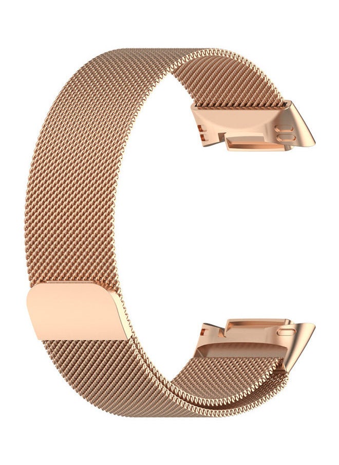 NIBEMINENT - Milanese Band For Fitbit Charge 5 Rose Gold - Image 1
