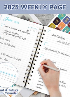 INFOSUN 2024 Planner, Undated Weekly and Monthly Life Notebook Planner, 12 Months Academic Daily Planner for Goal Setting, Yearly Agenda, Schedule Organizer, A5 Journal Calendar, Free 4 sticker  - Image 4