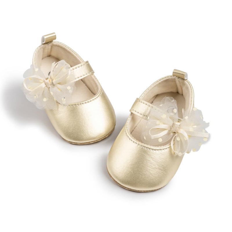 Meckior Infant Baby Girls Soft Sole Bowknot Princess Wedding Dress Mary Jane Flats Shoes Easter Light Baby Sneaker Shoes - Image 1