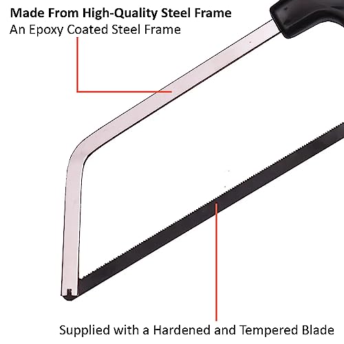 Harden 6" Mini Steel Hacksaw Frame Saw, Ideal for small cutting of Metal, Wood and PVC Pipes - 610701 - Image 3