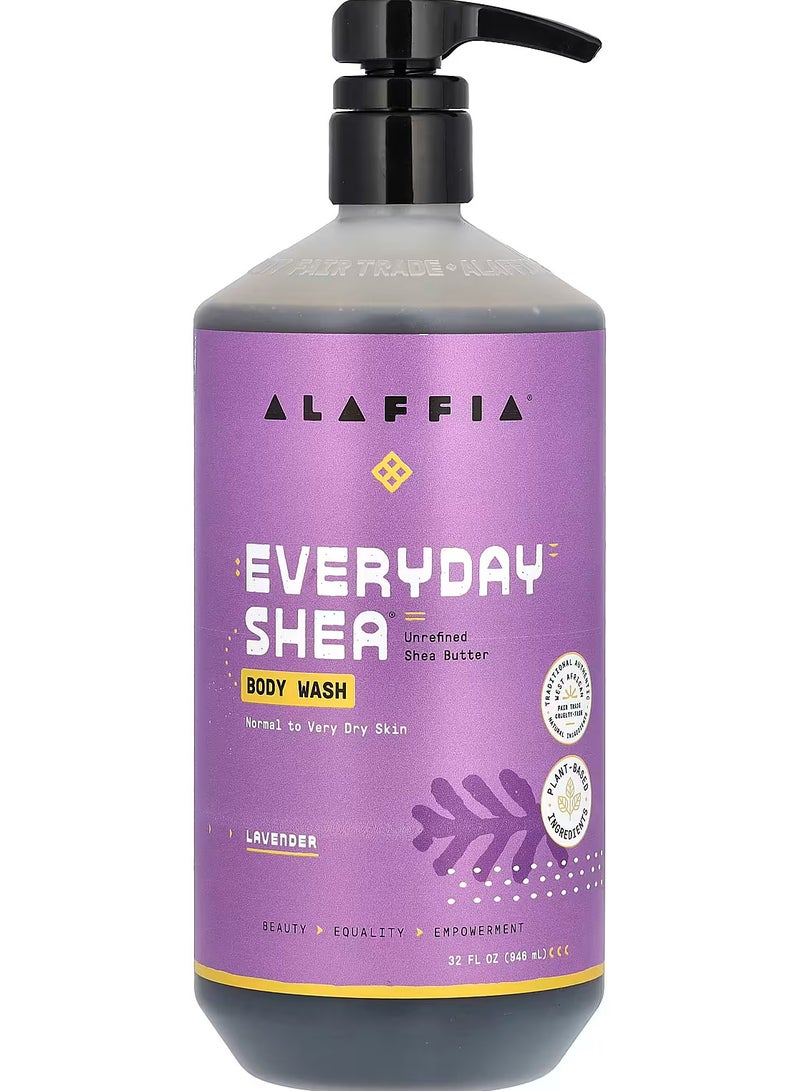 Alaffia Everyday Shea, Body Wash, Normal to Very Dry Skin, Lavender, 32 fl oz - Image 1