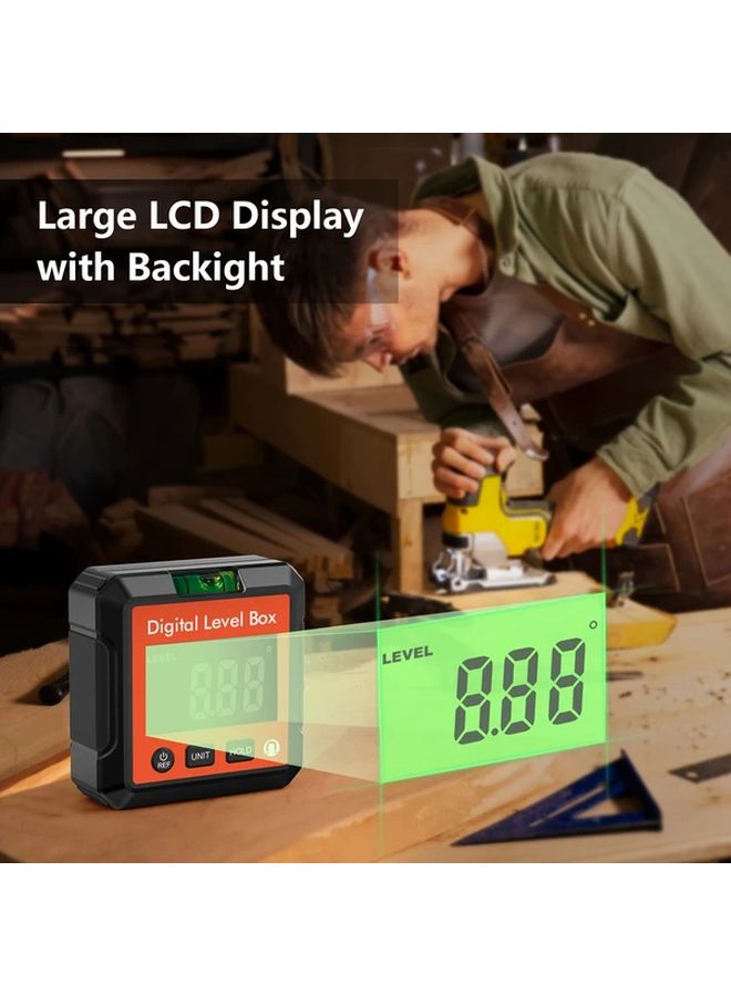 Black Digital Protractor Inclinometer Level Bevel Gauge 4 in 1 High Precision Angle Tool - Image 5