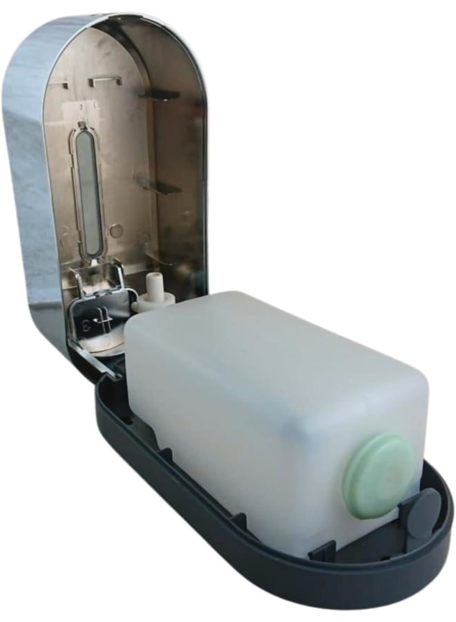 Wall Mounted ABS Plastic Liquid Soap and Sanitizer Dispenser for Hand Washing, Bathroom Sink, Kitchen Sink (350ml, Plastic) (Silver Model A2 750ml)