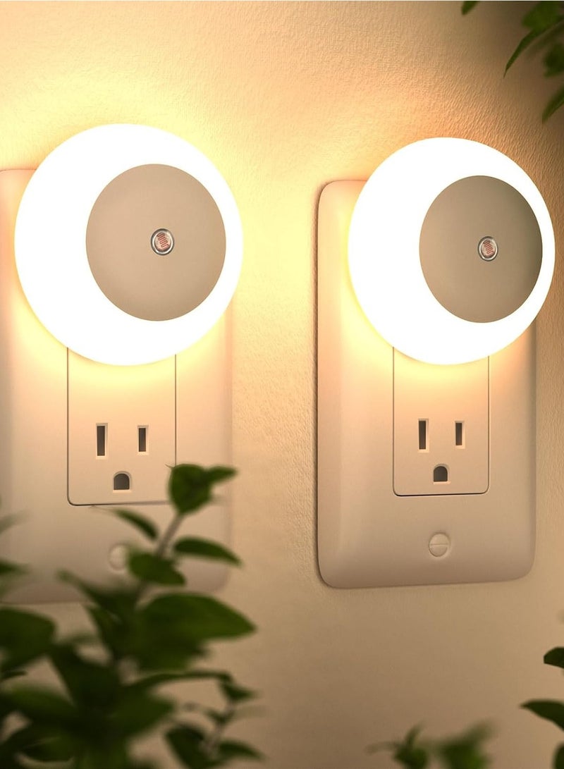 Night Light, Night Lights Plug into Wall, Dusk to Dawn Sensor Warm White Led Night Light 0.5W, 2 Pack Nightlight for Adults, Bedroom, Bathroom, Hallway, Kitchen - Image 1