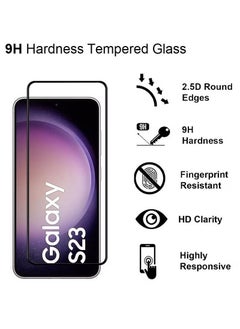Blue Sky Samsung Galaxy S23 Screen Protector Tempered Glass 9H Anti-Scratch Shatterproof HD Curved Edge to Edge Full Coverage Film 6.1 inch  - Image 2