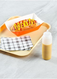 Generic 8 oz clear flexible plastic squeeze bottle with precision dispensing cap for sauces or seasonings  - Image 4