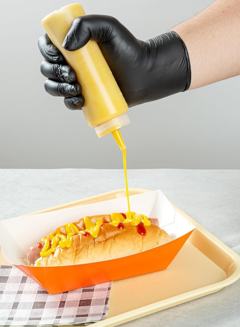 8 oz clear flexible plastic squeeze bottle with precision dispensing cap for sauces or seasonings - Image 3