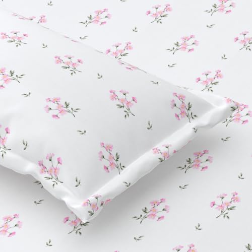 Plumora Single Bed Cotton Bedsheet with 1 Pillow Cover, 100% Pure Cotton Single Bedsheet 60×90 Inches, 240 TC Soft Breathable Floral Bed Sheet – (Pastel Daisy) - Image 1