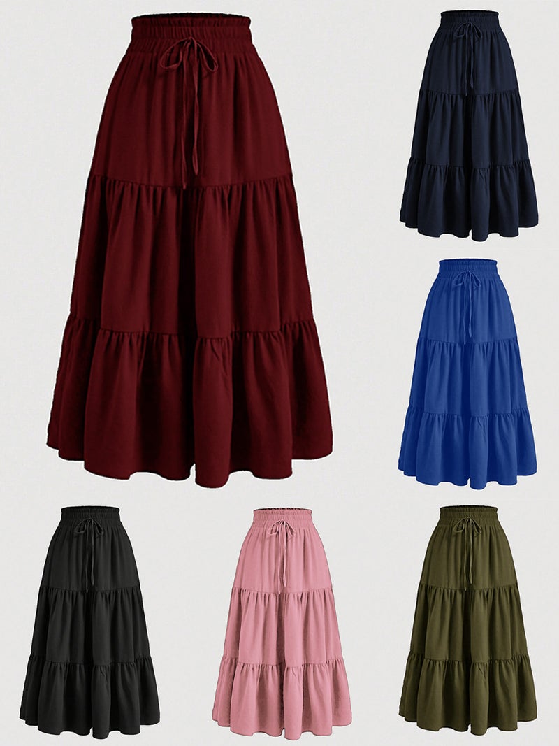 Independent Site Export Bohemian A-Line Skirt Elegant Swing Layered Cake Skirt - Image 2