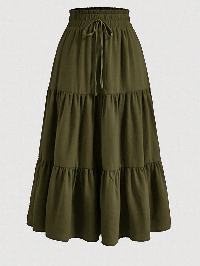 Independent Site Export Bohemian A-Line Skirt Elegant Swing Layered Cake Skirt - Image 4
