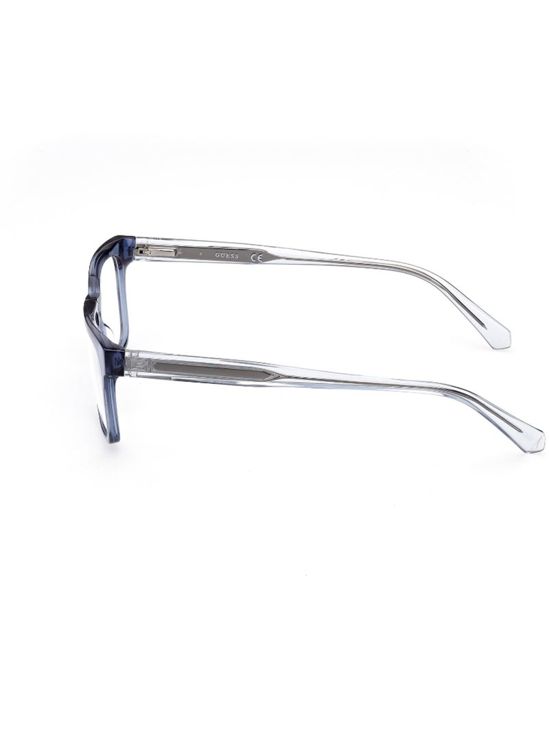 GUESS Men's Rectangular Shape Eyeglass Frames - GU5005909053 - Lens Size: 53 Mm - Shiny Blue - Image 2